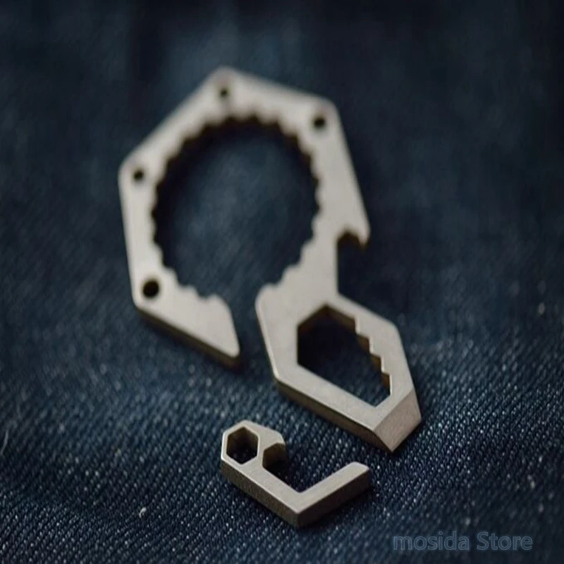 

100pcs Mini bottle opener can opener stainless steel multi-function keychain outdoor EDC gadget