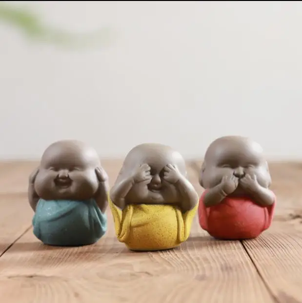 Мини декоративные керамические статуи Будды монахи предметы мебели Noing видеть не