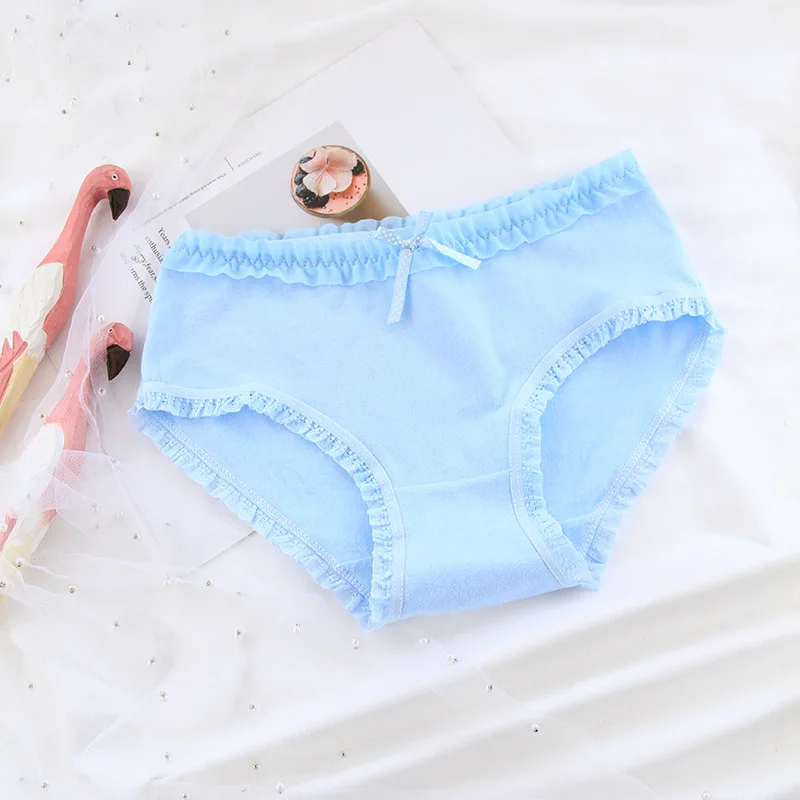 Нижнее белье для молодых девушек 6 цветов кружевные хлопковые трусики с принтом