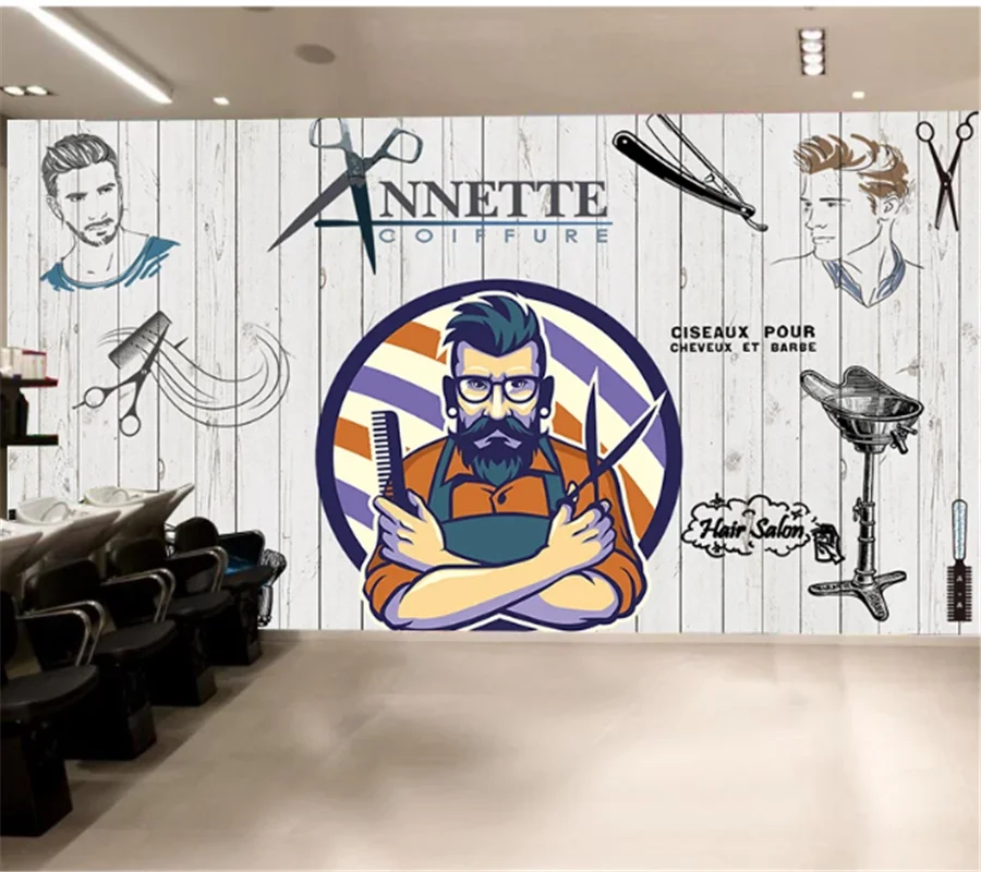 Wellyu заказной большой росписи ретро ностальгические Имитация древесины зерна