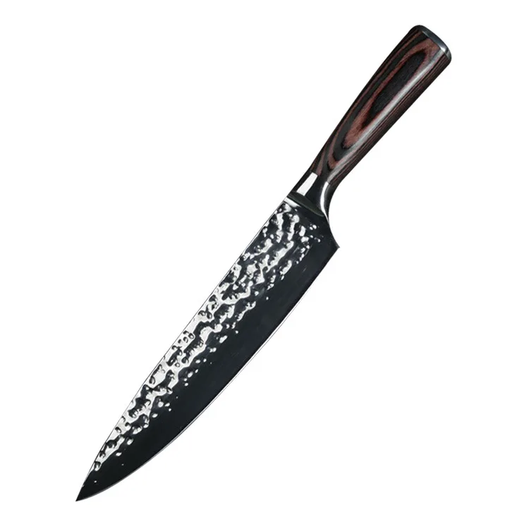 

Western-style sushi kitchen knife 8 inch mirror light hammer pattern chef knife chef knife kitchen knife