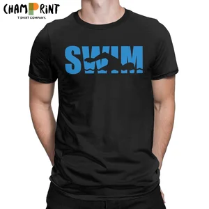 Swim Swimming Water Sports T Shirts Men Pure Cotton Humorous T-Shirts Crew Neck Tee Shirt Short Sleeve Clothes Plus Size