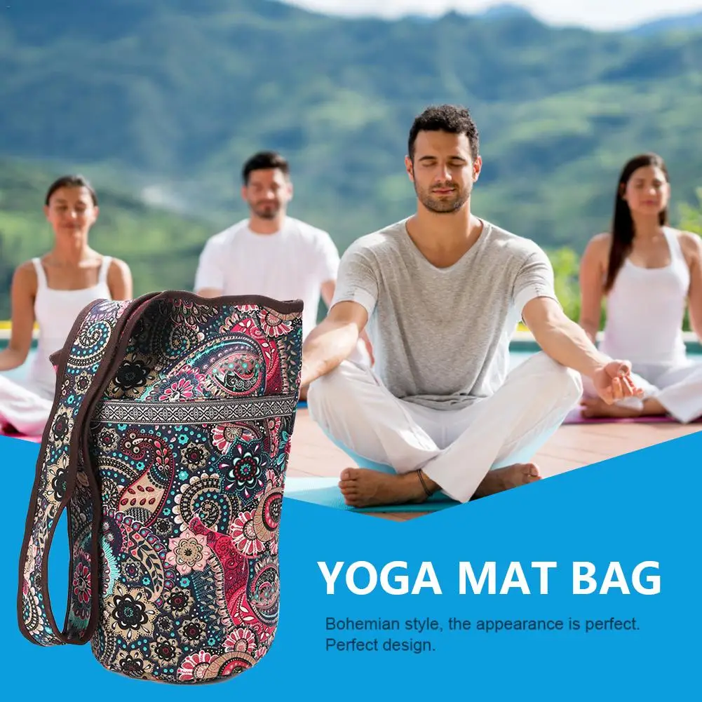 

Yoga Mat Bag Casual Fashion Canvas Yoga Backpack With Large Size Zipper Pocket Fit Most Size Mats Yoga Mat Tote Sling Carrier