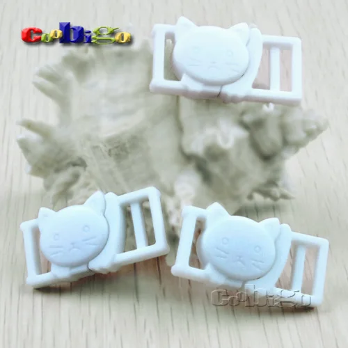 White 100 шт красочные пластиковые 3/" кошачья голова безопасности отрывающиеся пряжки для нижнего белья Домашние животные воротник и сумка тесьма аксессуар для одежды сделай сам - Цвет: White