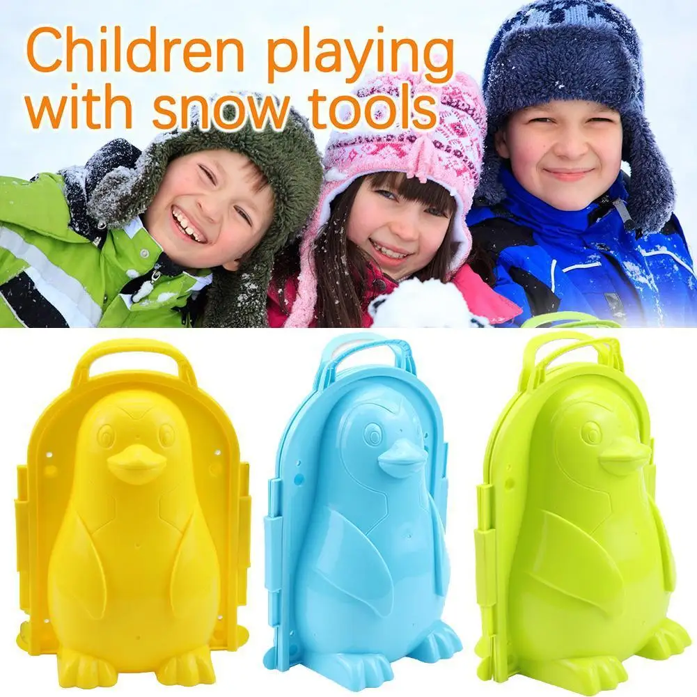 

1pcs Winter Snowball Maker Clip Kids Outdoor Ball Mold Toys Cartoon Animal Penguin Snowman Rabbit Mould Random Color