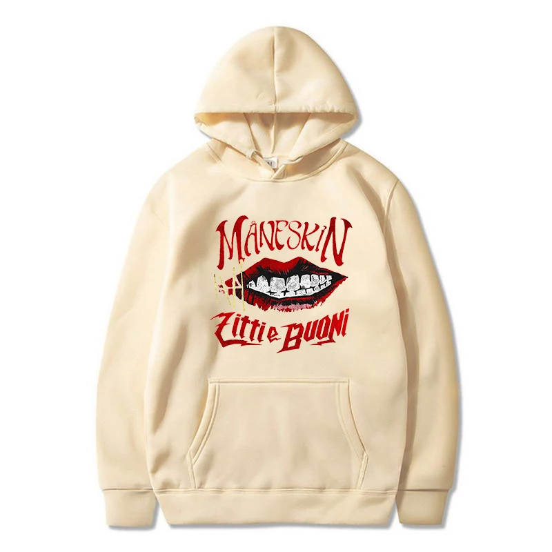 

WAWNI Maneskin HOODIE Italy Singer Print Image Hoodies Hip Hop Rap Hoodie Men Cotton Tees Streetwear Sweatshirt UNISEX MEN'S