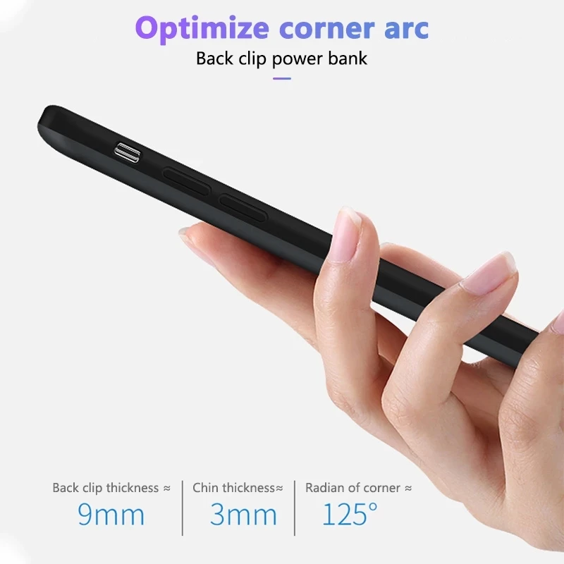 Funda para cargador de bater&iacute;a de tel&eacute;fono, cubierta de carga con soporte de 10000mAh para iPhone 12, 11 pro max, 6, 6s, 7, 8 Plus, X S-3