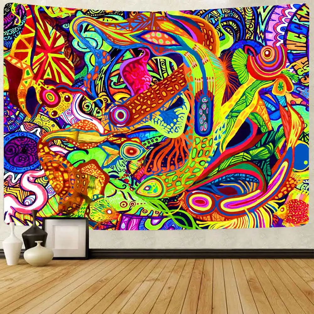 Настенный гобелен Simsant Trippy настенный для украшения гостиной и дома с