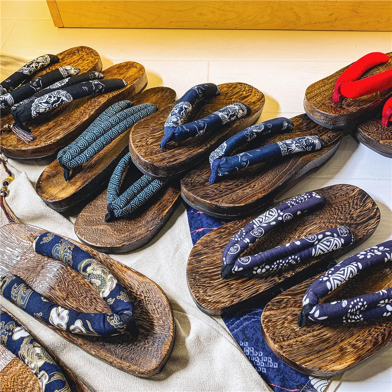 Clogs Men's Slippers Japanese Style Wooden Shoes Handmade Chinese Home Summer Sandals Flip Flops Women | Обувь
