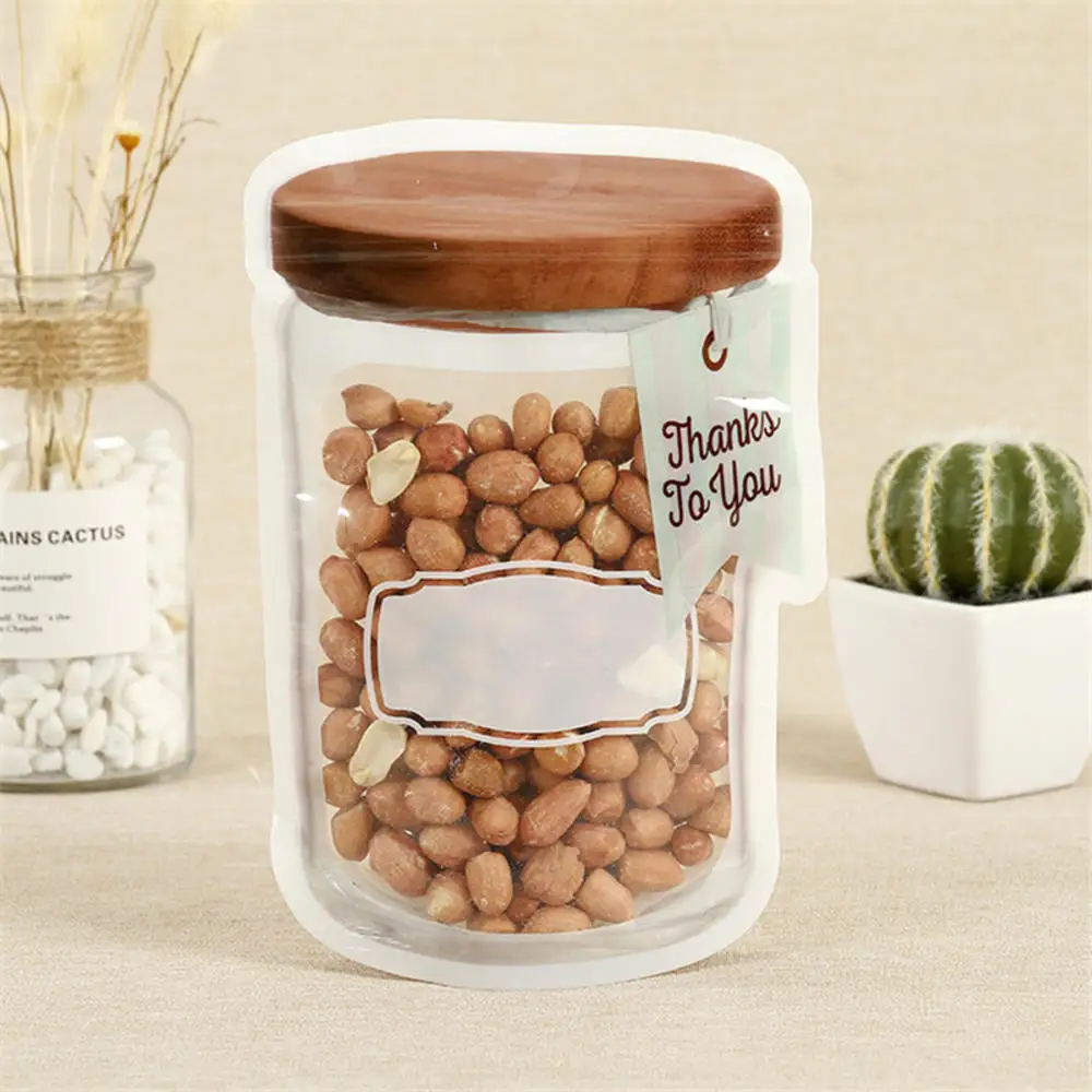 3 шт. многоразовые банки в бутылках Форма сумки печенья прозрачные матовые Еда