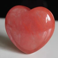 40mm gemstone crystal red glass volcano cherry quartz heart piece