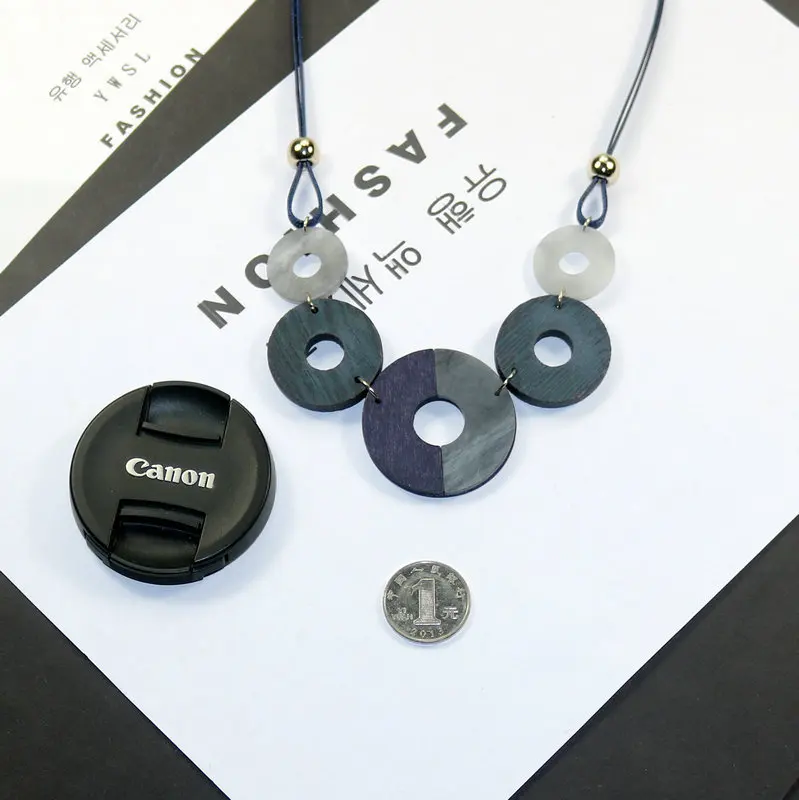 2021 модная Готическая веревочная цепочка деревянная подвеска из смолы ожерелье