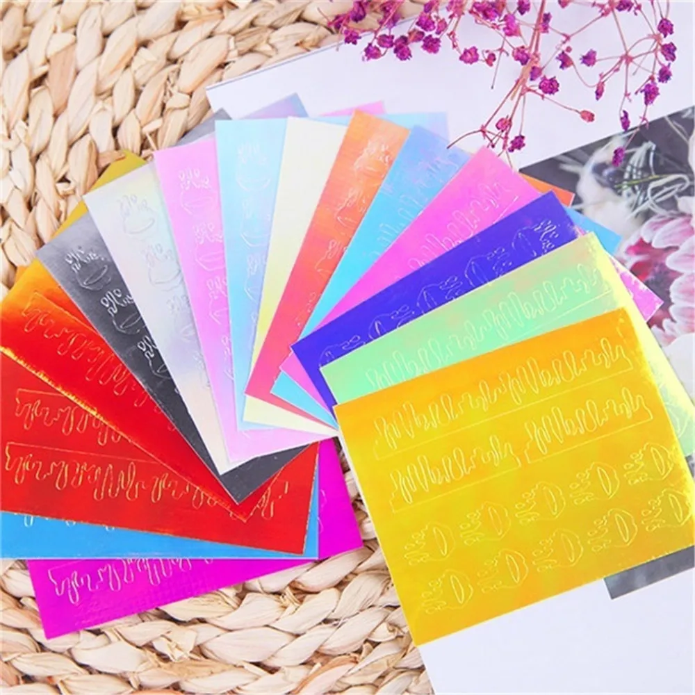 16 цветов/набор голографические наклейки для ногтей | Красота и здоровье