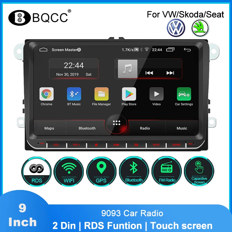 Автомагнитола 2 Din Android 10 0 экран 9 дюймов MP5-плеер 9093 Bluetooth Wi-Fi функция RDS GPS