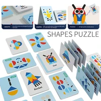 diy jigsaw puzzle montessori toy children shapes animal colorful tangram stacking sorting game early educational jigsaw toy gift