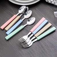 1pc stainless steel spoon and fork creative home tableware dessert fork dinnerware children zq026