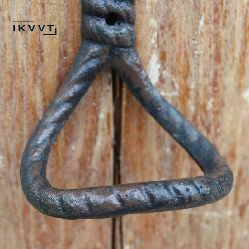 

2Pieces/Lot H:16.5CM European style American Antique Industrial Cast Iron Tie Knot Hanger Ornamental Hook