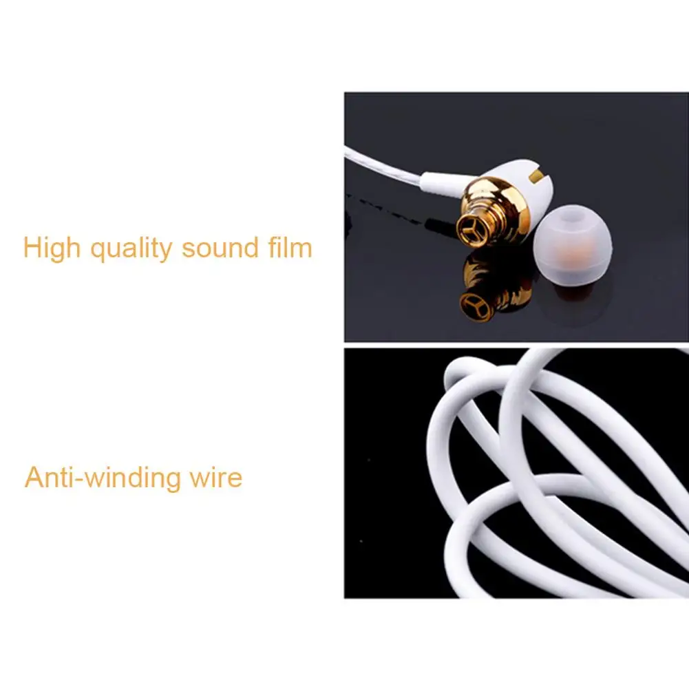 

Wired universal noise-cancelling stereo in-ear headset with microphone, telephone headset, wired music headset, sports headset