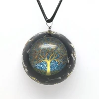 tree of life orgonite pendant charoite natural crystal quartz energy chakra emf protection orgone healing jewelry necklace