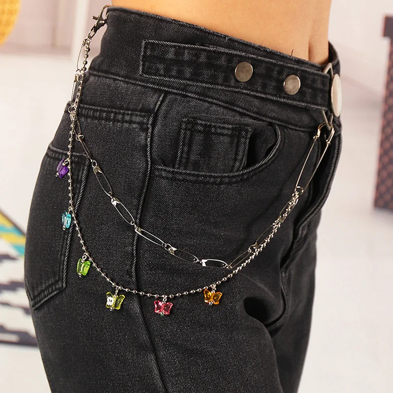 Женская многослойная металлическая цепочка Wgoud разноцветная акриловая в стиле