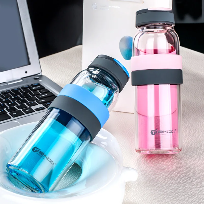 Детская бутылка для воды стеклянная портативная Милая Спортивная Питьевая