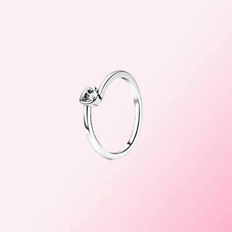 

1:1 Make High Quality Original 925 Sterling Silver Custom Heart Shaped White Diamond DIY Ring