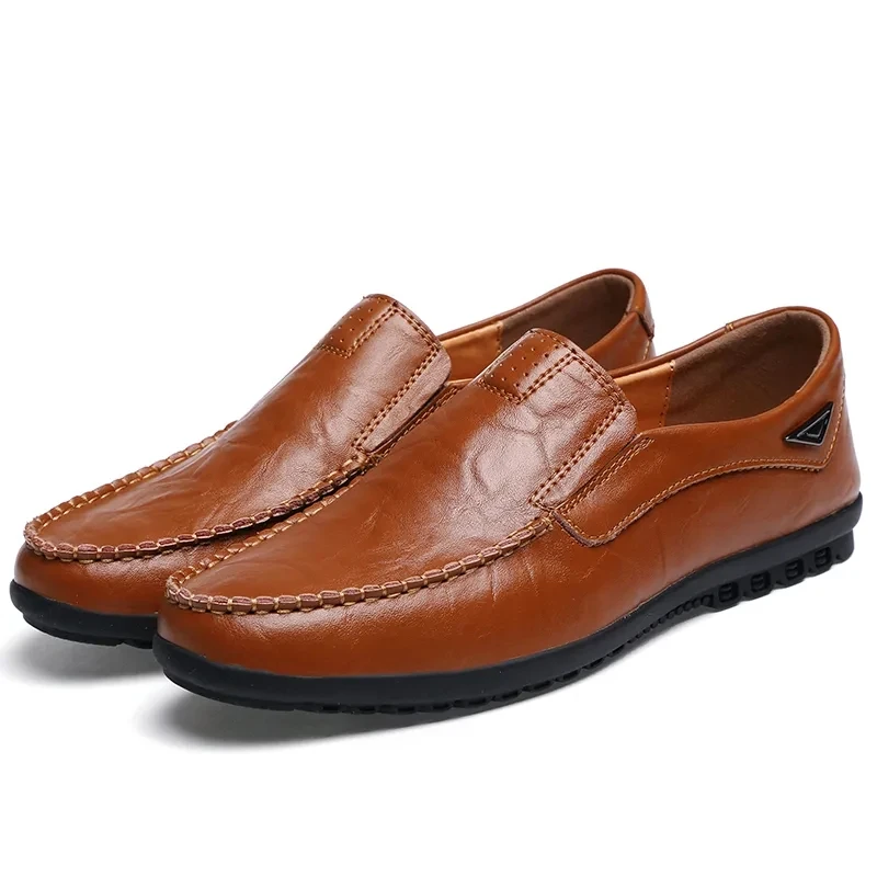 

2021 New Arrival Big Size 46 47 Boys Summer Shoes Brown Genuine Leather Sneakers Wear Resitant Man Sneakers