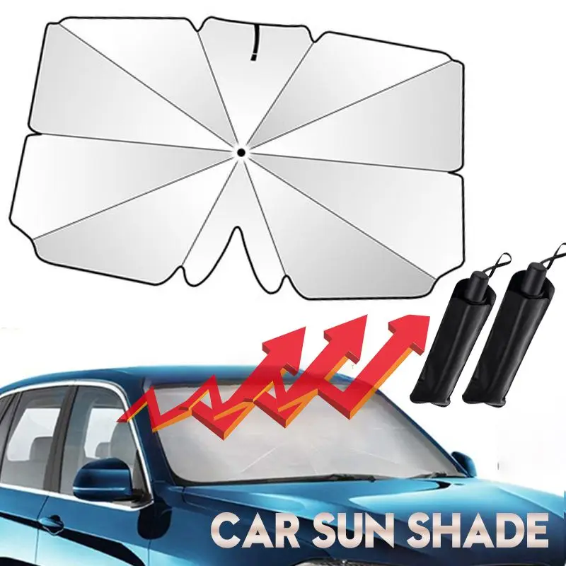 

125cm 140cm Car Sun Shade Protector Parasol Auto Front Window Sunshade Covers Interior Windshield Heat Insulation Accessories