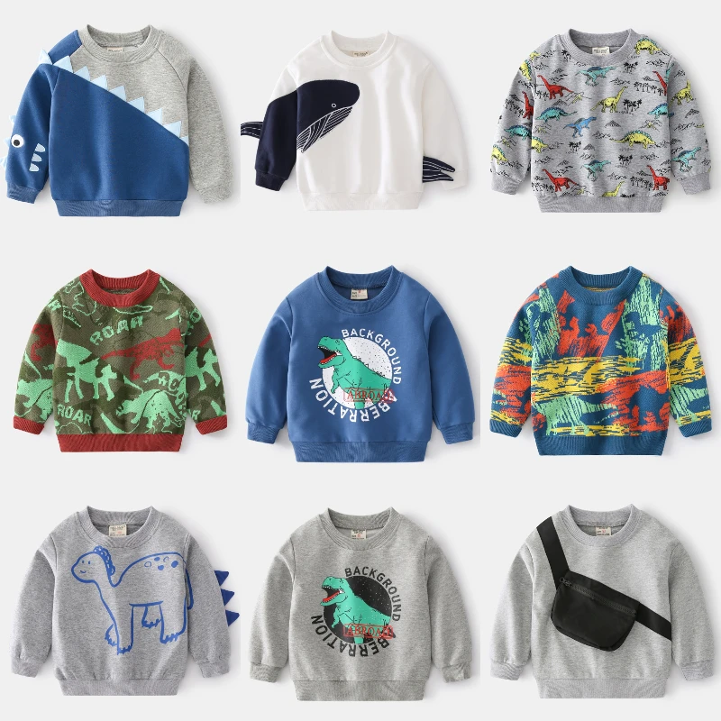 

Kids Boys Long Sleeve Cartoon Autumn Sweatshirt Children Toddler Pullover Sport Top Clothes