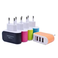 3 in 1 usb candy color mobile phone charger universal charging head for android smart phone electronic equipment adapter plug