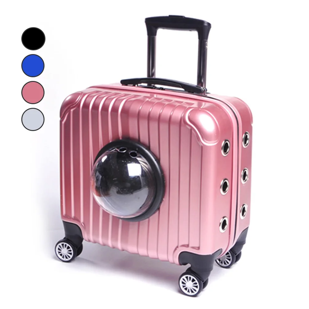 Переноска для собак и кошек чемодан на колесиках из АБС пластика дорожные сумки в