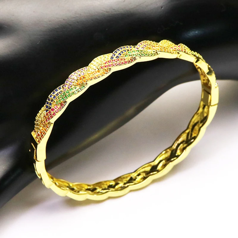 

5 шт. полые циркониевые хрустальные браслеты высокого качества циркониевый каменный браслет модные ювелирные изделия для женщин 51362