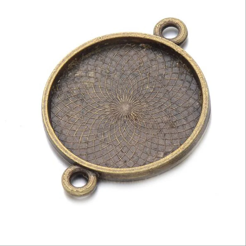 

10pcs 25mm Round Cabochons Bases Jewelry Settings Pendant Bezel Trays Fit 25mm Glass Cabochon DIY Necklace Findings