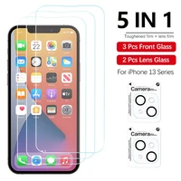 for iphone 13 pro max mini 5 in 1 3 pack 9h hardness tempered glass protector screen 2 pcs ultra thin lens protective film