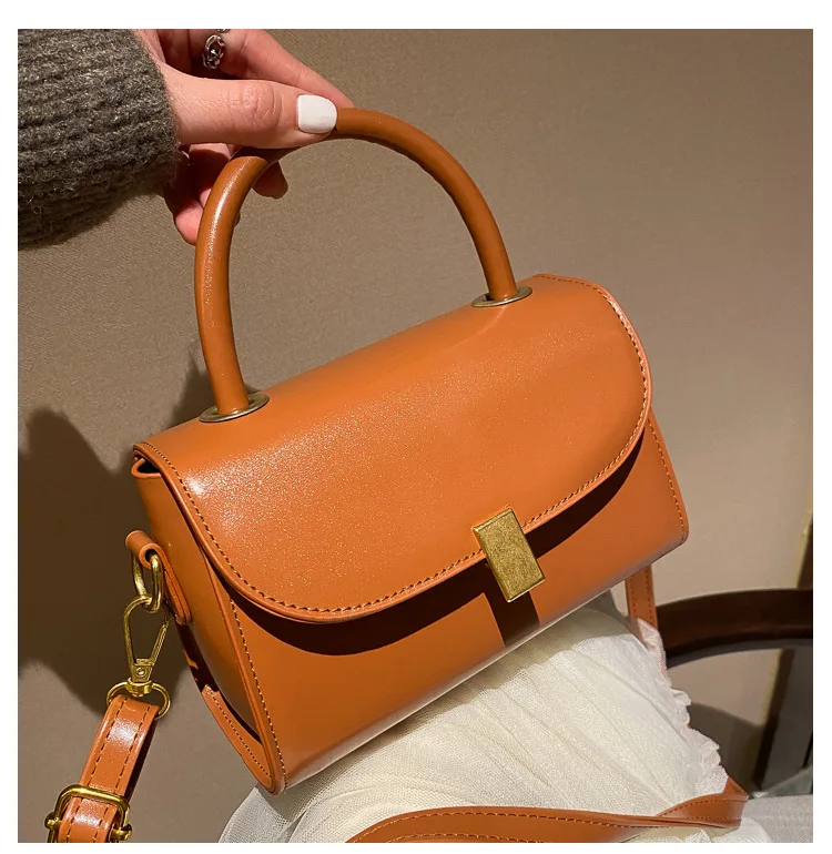 

Summer Retro Shoulder Small Bag Women's Bag 2021 Popular New Fashion Simple Messenger Bag Textured Small Square Bag
