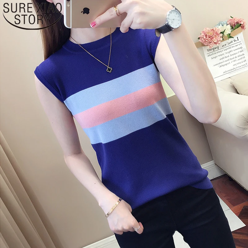 Лето 2020 вязаный жилет из ледяного шелка топы повседневная женская блузка в