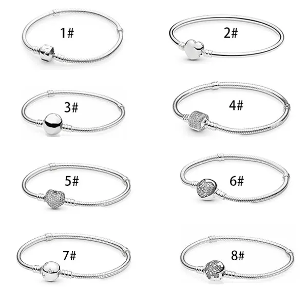 Классический браслет с пряжкой и логотипом в виде сердца сердечком для Пандоры