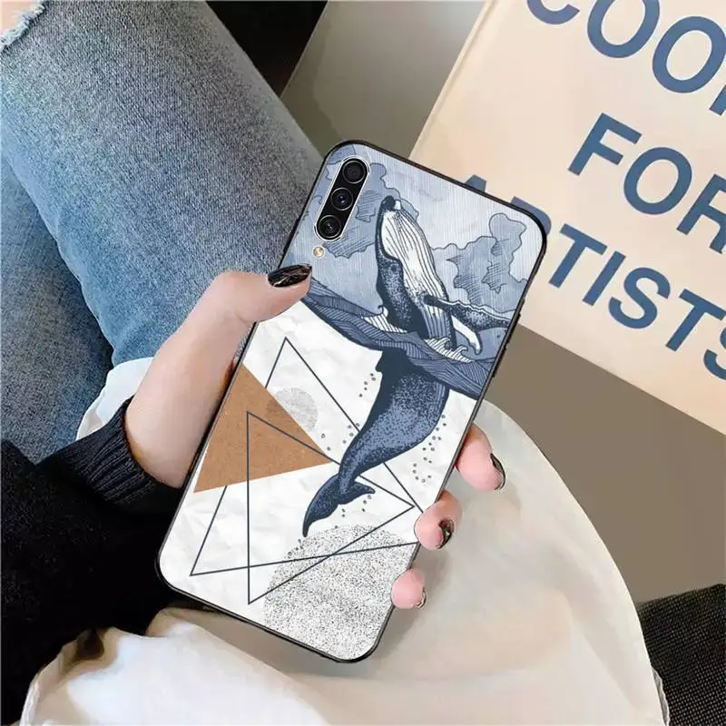 

Whale Fish art design Watercolor pattern Phone Case For Samsung galaxy A S note 10 7 8 9 20 30 31 40 50 51 70 71 21 s ultra plus