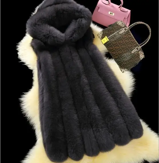 Меховое 2019 зимнее женское пальто из искусственного меха жилет меховые жилетки