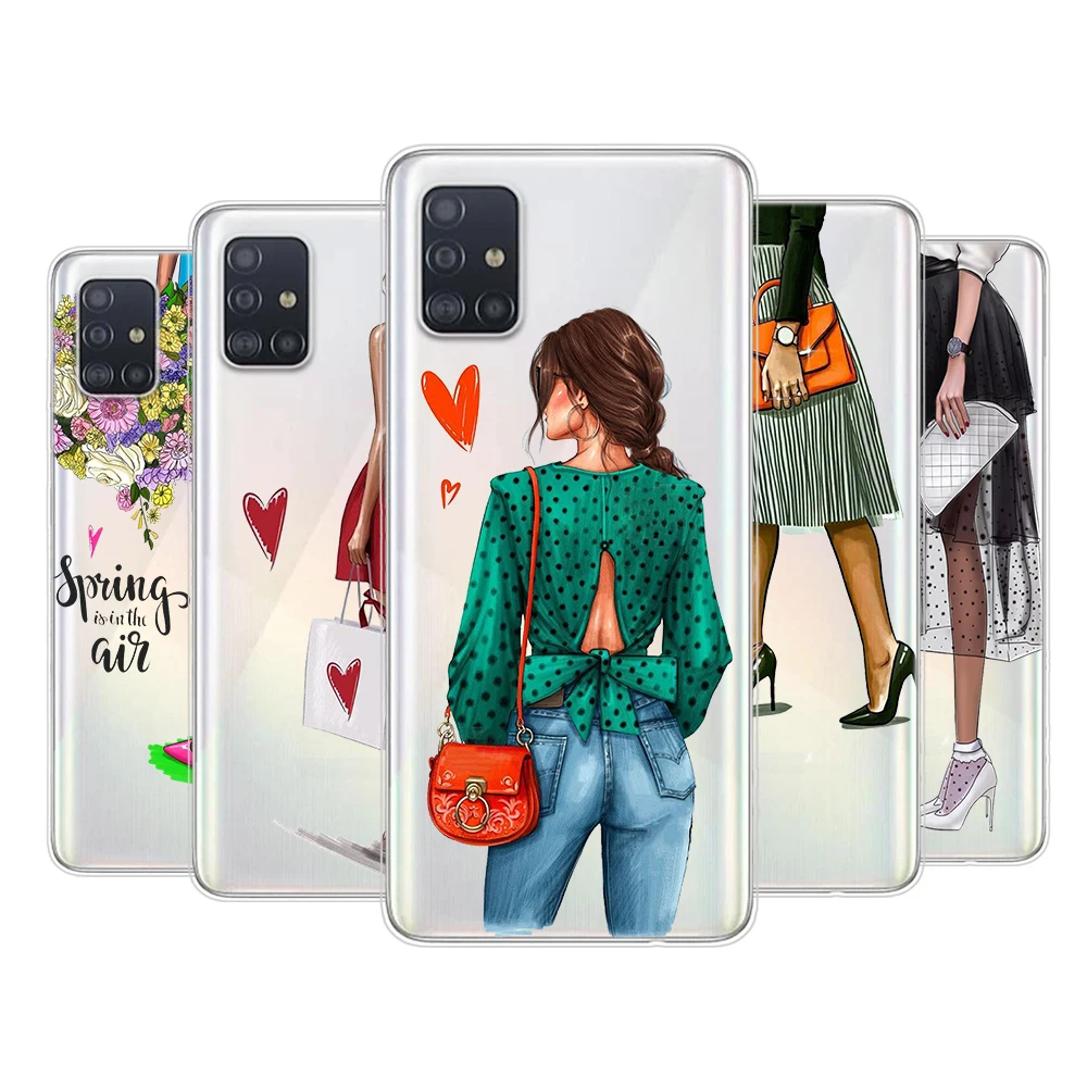 Модный мягкий чехол на высоком каблуке для девушек Samsung Galaxy A01 A11 A12 A22 A21S A31 A41 A42 A51 A71