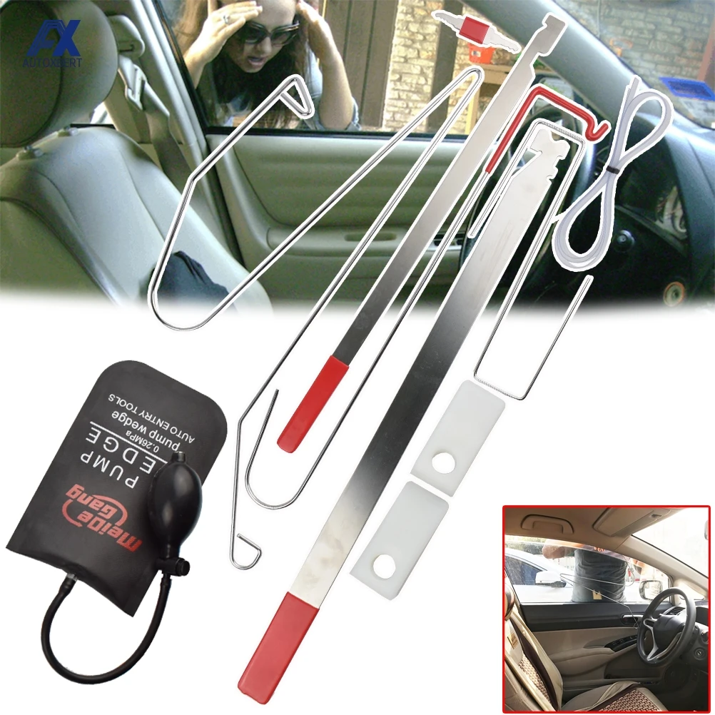 9 Pcs Universal Car Door Emergency Opening Key Lost Lock Out Unlock Opem Tools Kit Air Pump Accessories Auto Styling Parts |