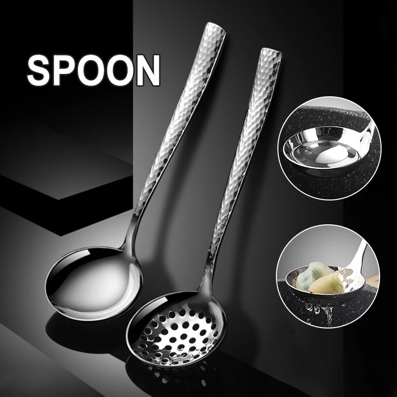 

Stainless Steel Soup Spoon/colander Durable Anti-corrosion Kitchen Utensils For Soup Hot Pot Utensílios De Cozinha Drop Shipping