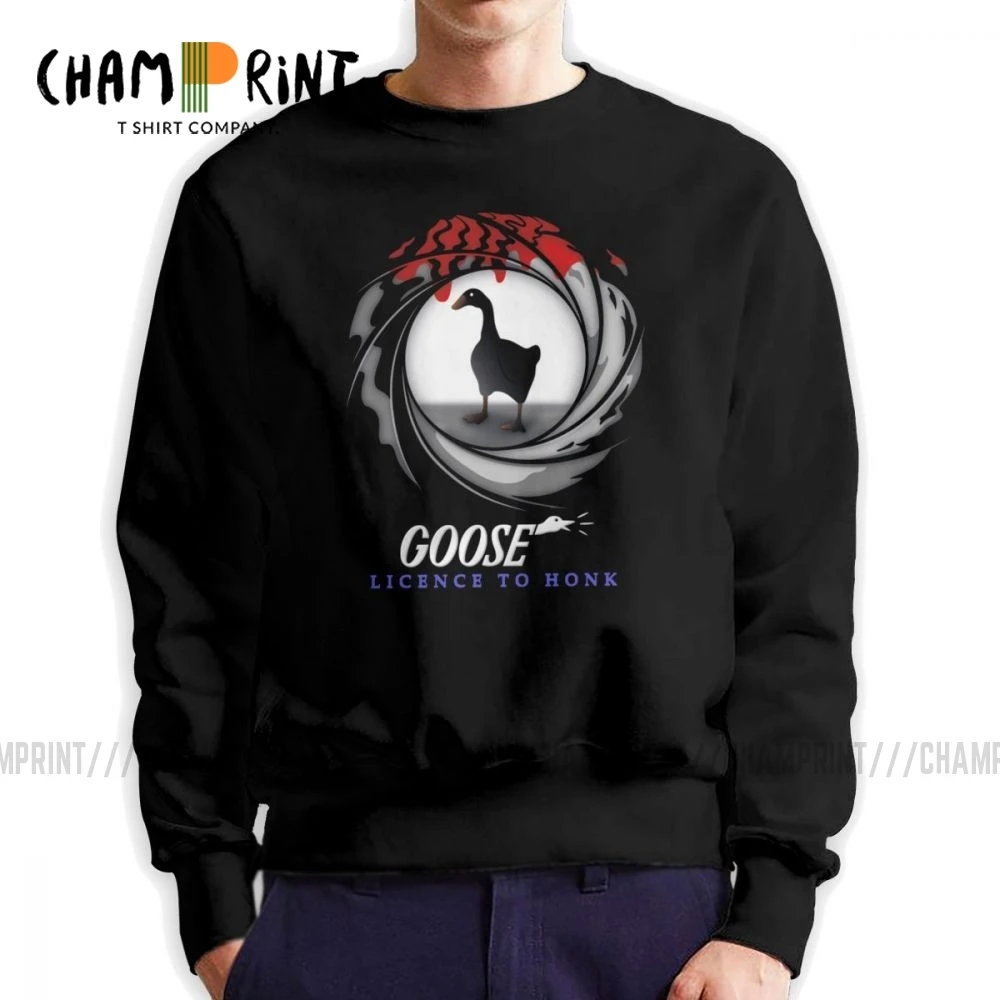 

Untitled Goose Game Honk Meme Man Sweatshirts Casual Cotton Crewneck Pullovers Geek Hoodie Clothing