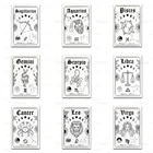 Зодиак креветки Краб овца Лев Астрология арт-Принт  Знак воздушной звезды  Уникальный подарок  Змея  Boho Настенный декор плакаты холст