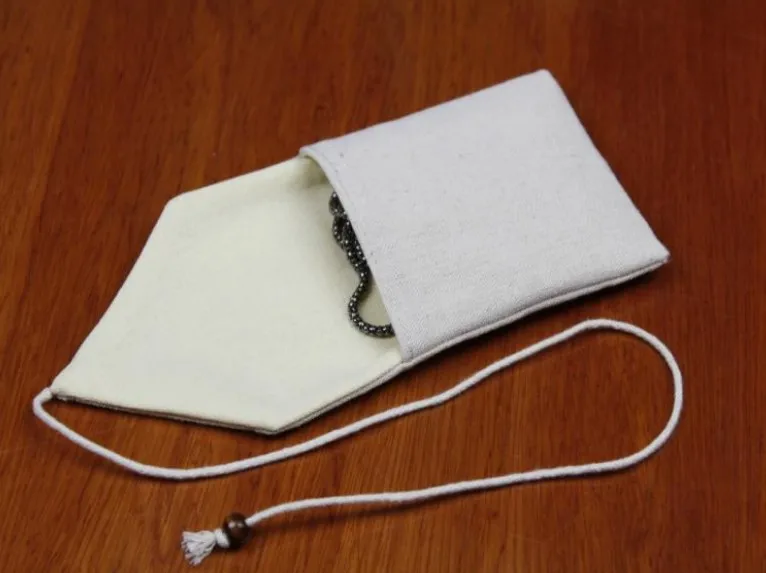 Льняная Подарочная сумка с откидной крышкой 9x10 см 12x12 см Упаковка из 24 двухслойных ожерелий браслет ювелирные изделия хлопковый мешочек - Цвет: beige