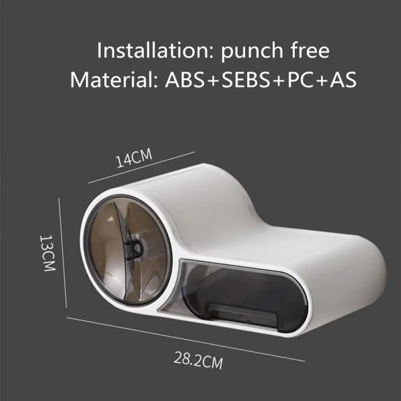 

Plastic Toilet Dispenser Toilet Paper Holder Bathroom PaperTissue Box Wall Mounted Roll Paper Storage Box Free Punching Dropship