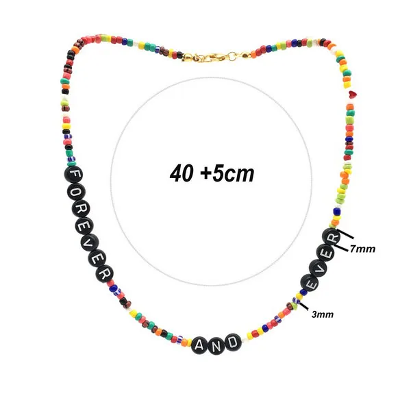 LIYAN, заказное бисерное ожерелье, Походное ожерелье, летние ювелирные изделия для женщин, бисер, буквенный Алфавит "forever", ожерелья для женщин