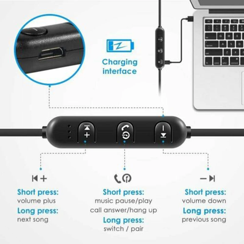 Магнитные беспроводные наушники Bluetooth Спортивные Беспроводные для бега игровая