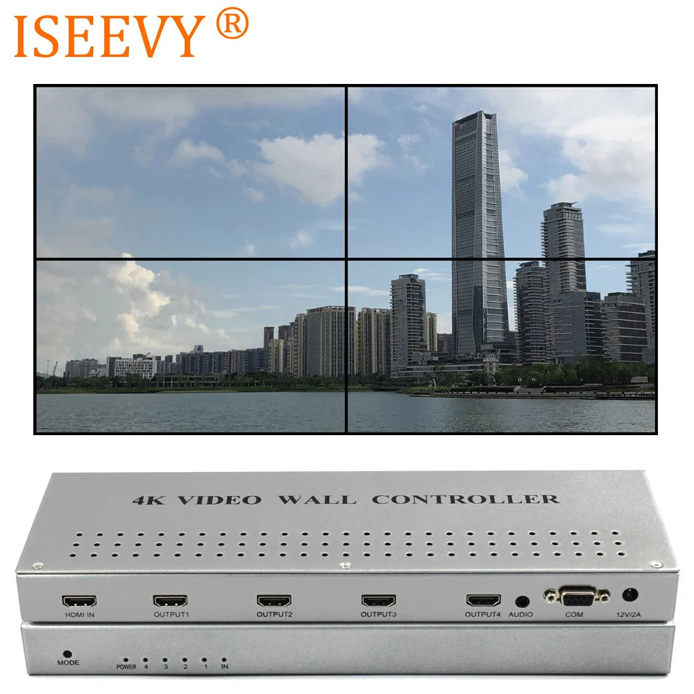 ISEEVY 4K Video Wall Controller 2x2 1x2 2x1 1x3 3x1 1x4 4x1 support 4K30 (3840*2160) HDMI inputs for max 4 TV Splice | Электроника