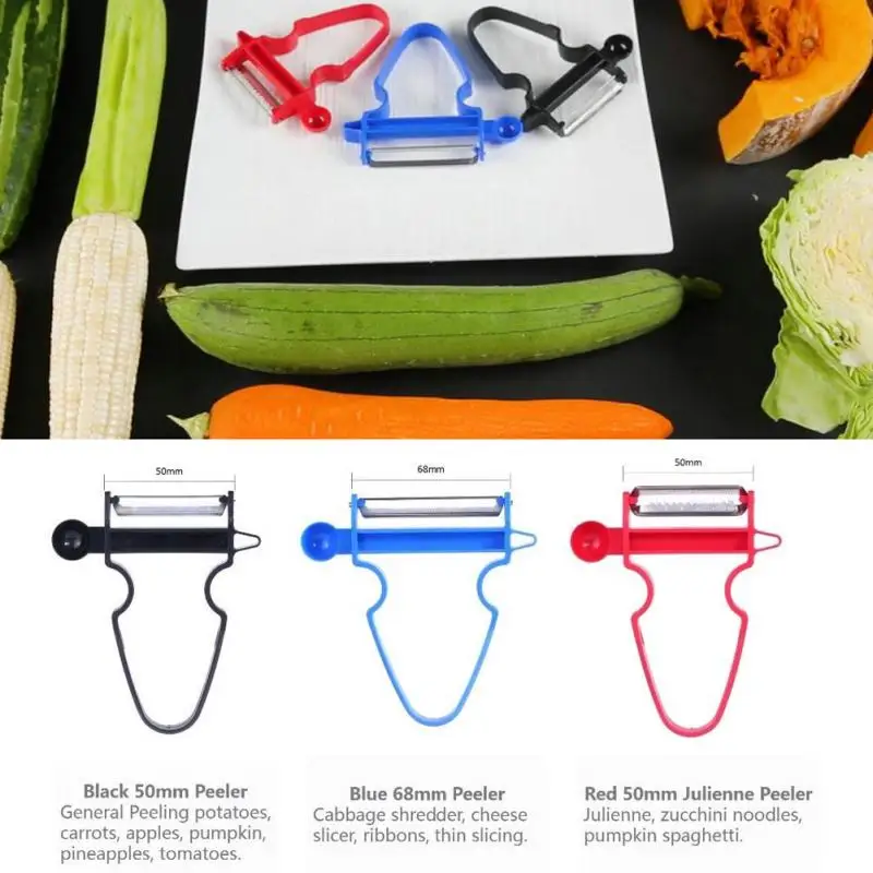 

3 pcs/set Magic Vegetable Fruit Trio Peeler Slicer Shredder Peeler Julienne Cutter Peel Stainless Steel Peeler Kitchen Tools